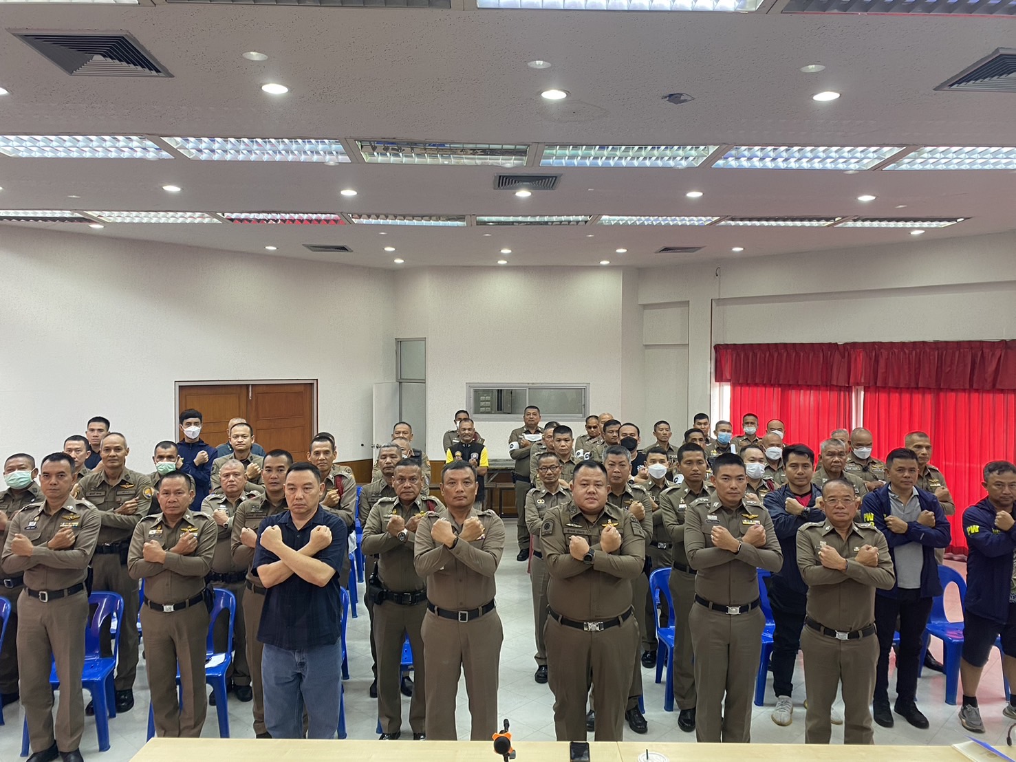 อบรมพัฒนาคุณธรรม จริยธรรม และธรรมาภิบาลแก่ข้าราชการตำรวจ “นโยบายต่อต้านการรับสินบน No Bribery Policy” และแสดงพลังต่อต้านการรับสินบนทุกชนิด